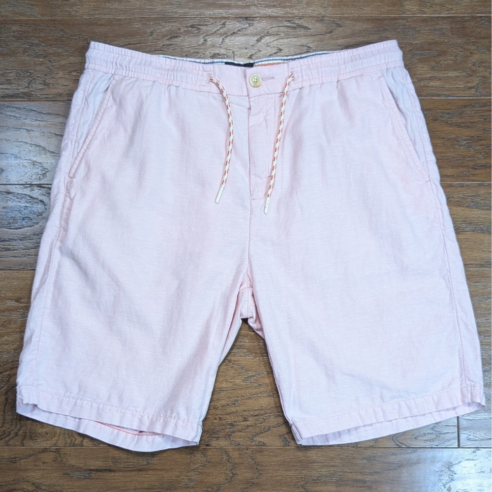 Scotch & Soda Fave Linen Blend Bermuda Shorts Light Pink Size 36‎